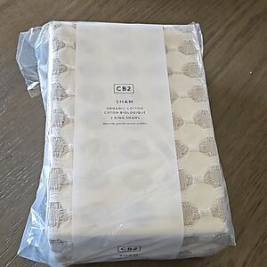 Estela Grey and White Organic Cotton King Pillow Shams Set of 2